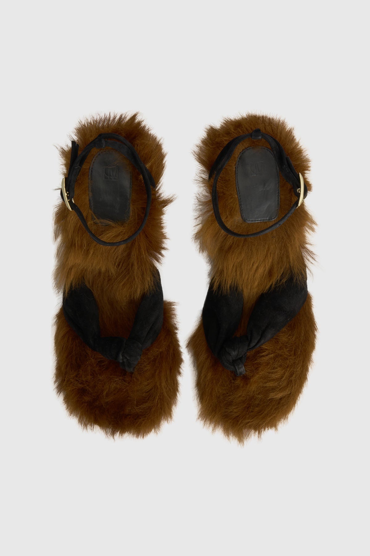 Daria Heeled Furry Sandal