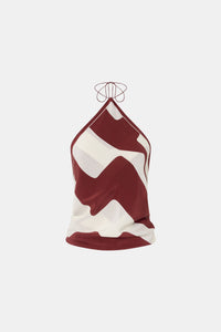 Ghost view CAMILLA AND MARC Alva Scarf Top in Alva Print styled tucked.