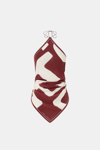 Ghost view CAMILLA AND MARC Alva Scarf Top in Alva Print in 100% silk.