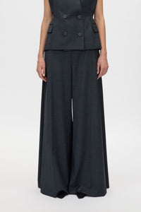 Ascent Wide Leg Side Pleat Pant