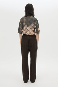 Back view CAMILLA AND MARC Asper Print Tee in Brown with oversized short‑sleeve silhouette and printed artwork. 