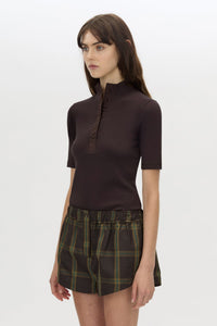 Aubrey Elbow Sleeve Rib Top