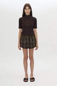 Aubrey Elbow Sleeve Rib Top