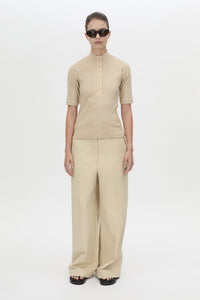 Aubrey Elbow Sleeve Rib Top