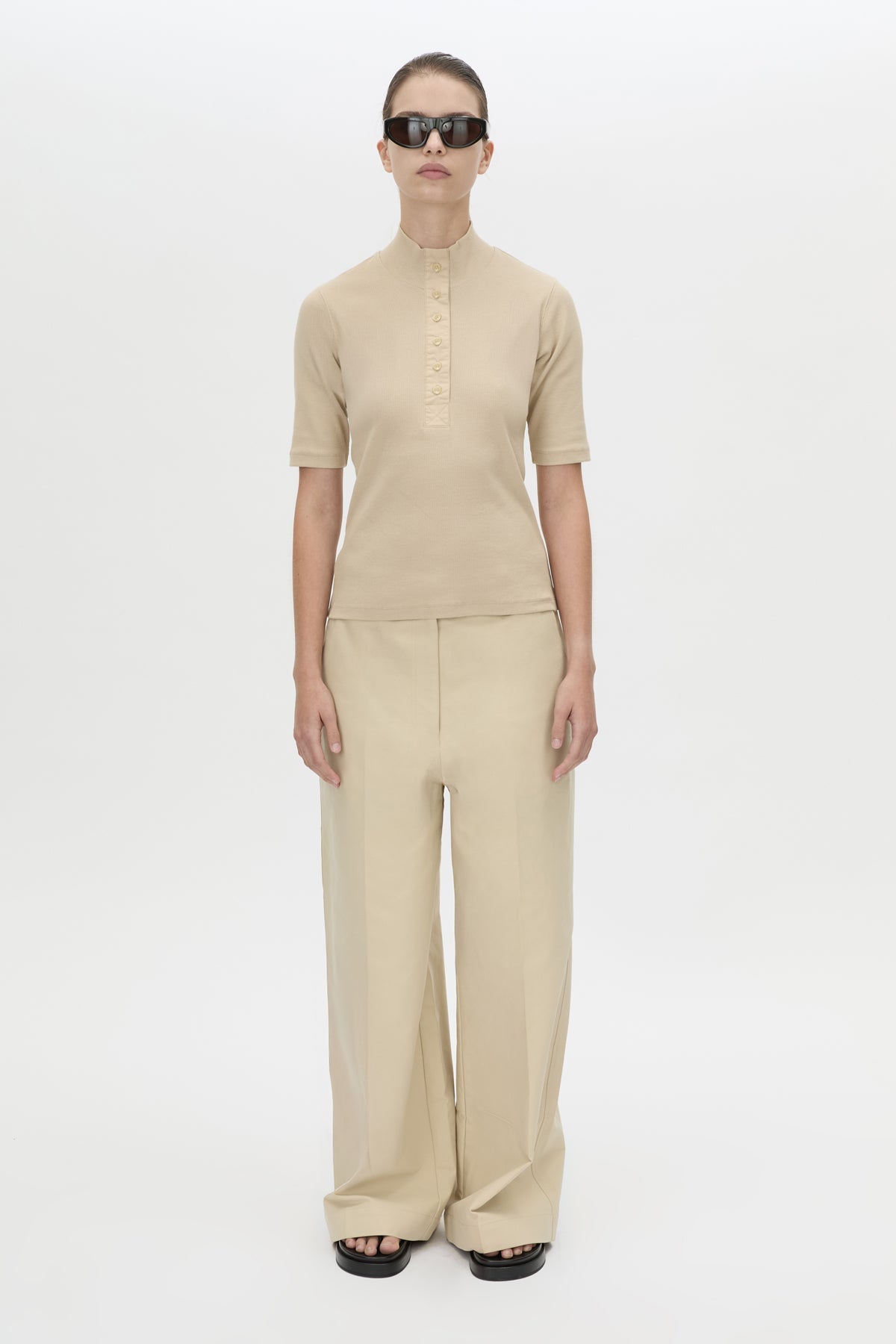 Aubrey Elbow Sleeve Rib Top