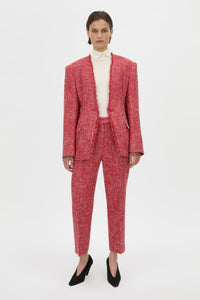 Carmine Fitted Collarless Blazer