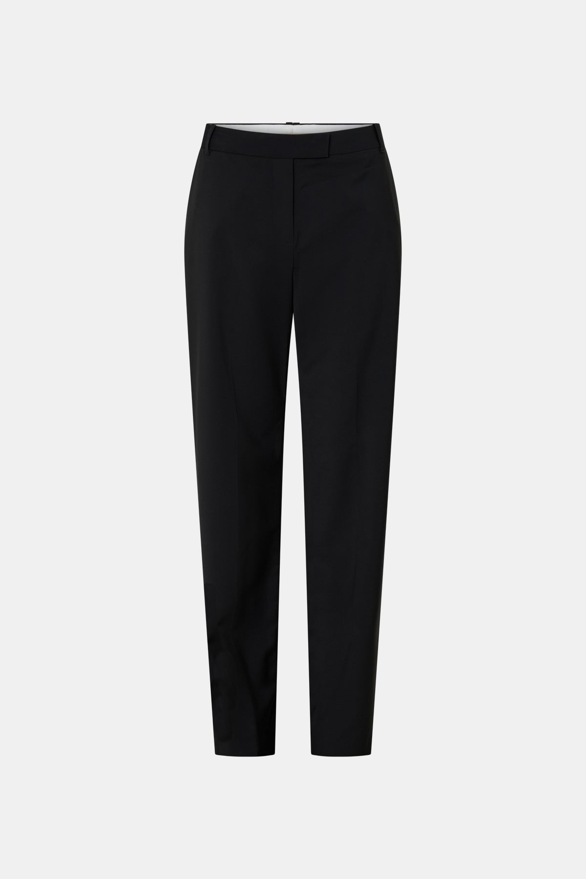 Ghost view CAMILLA AND MARC Chiaro Slim-Fit Pant in black with low‑waisted, tailored waistband.