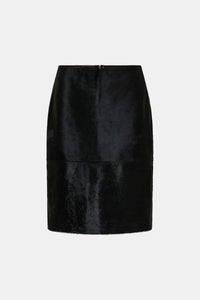 Ghost view CAMILLA AND MARC Contour Leather Skirt in Black with mid‑rise, pencil fit.