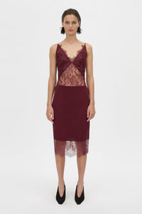 Cora Lace Trim Pencil Skirt