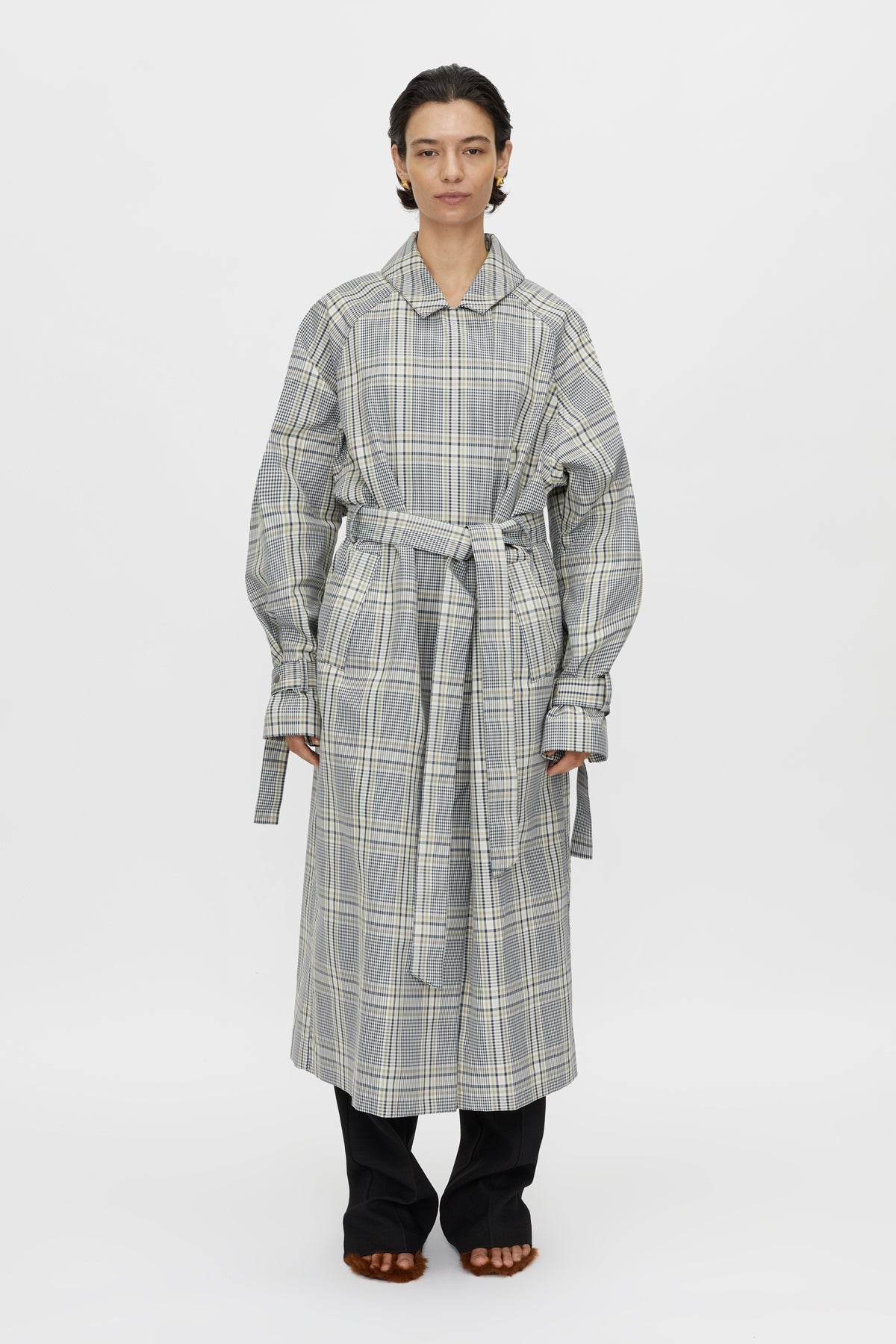 Delta Plaid Trench