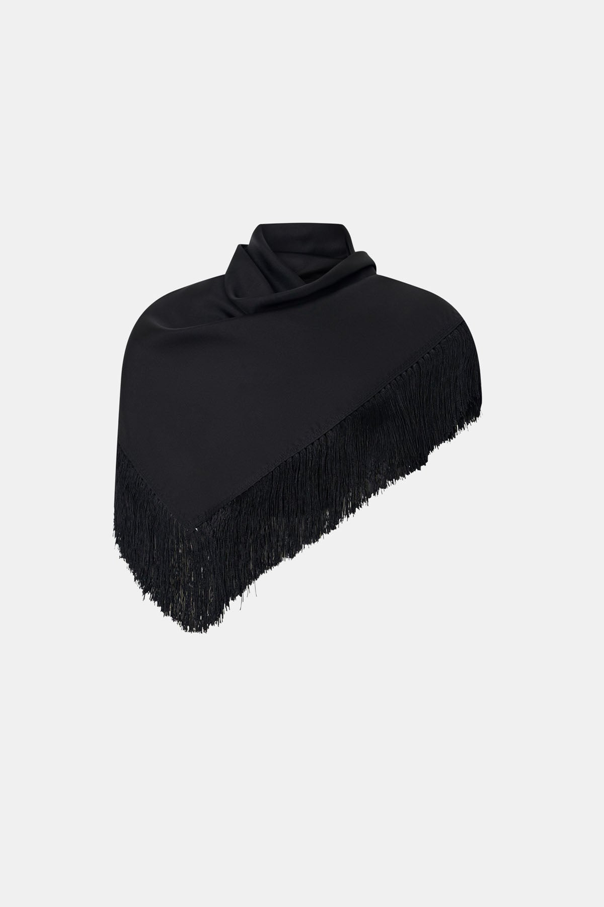 Ghost view CAMILLA AND MARC Dune Scarf Top in Cream with fringe hem, and corner loops for versatile wear.