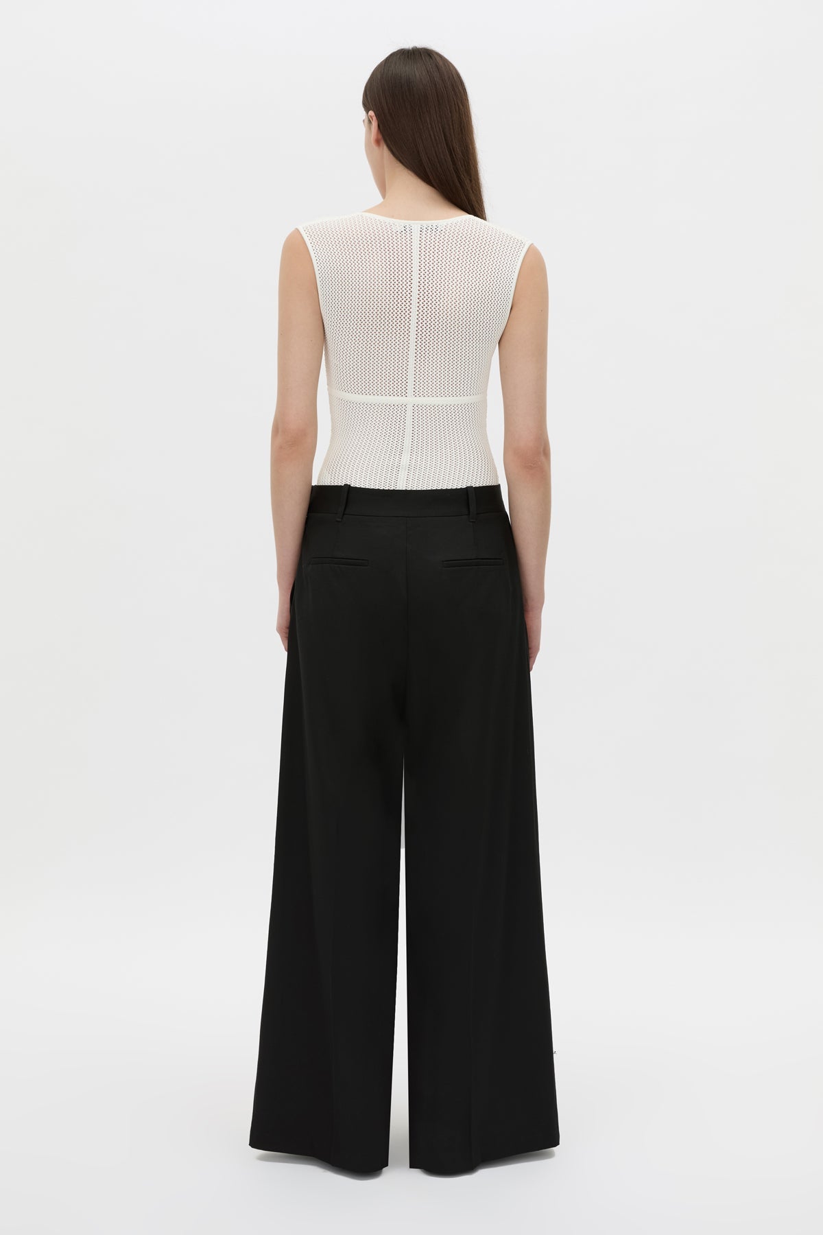 Back view CAMILLA AND MARC Elandra textured bodysuit in ivory.