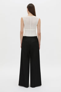 Back view CAMILLA AND MARC Elandra textured bodysuit in ivory.