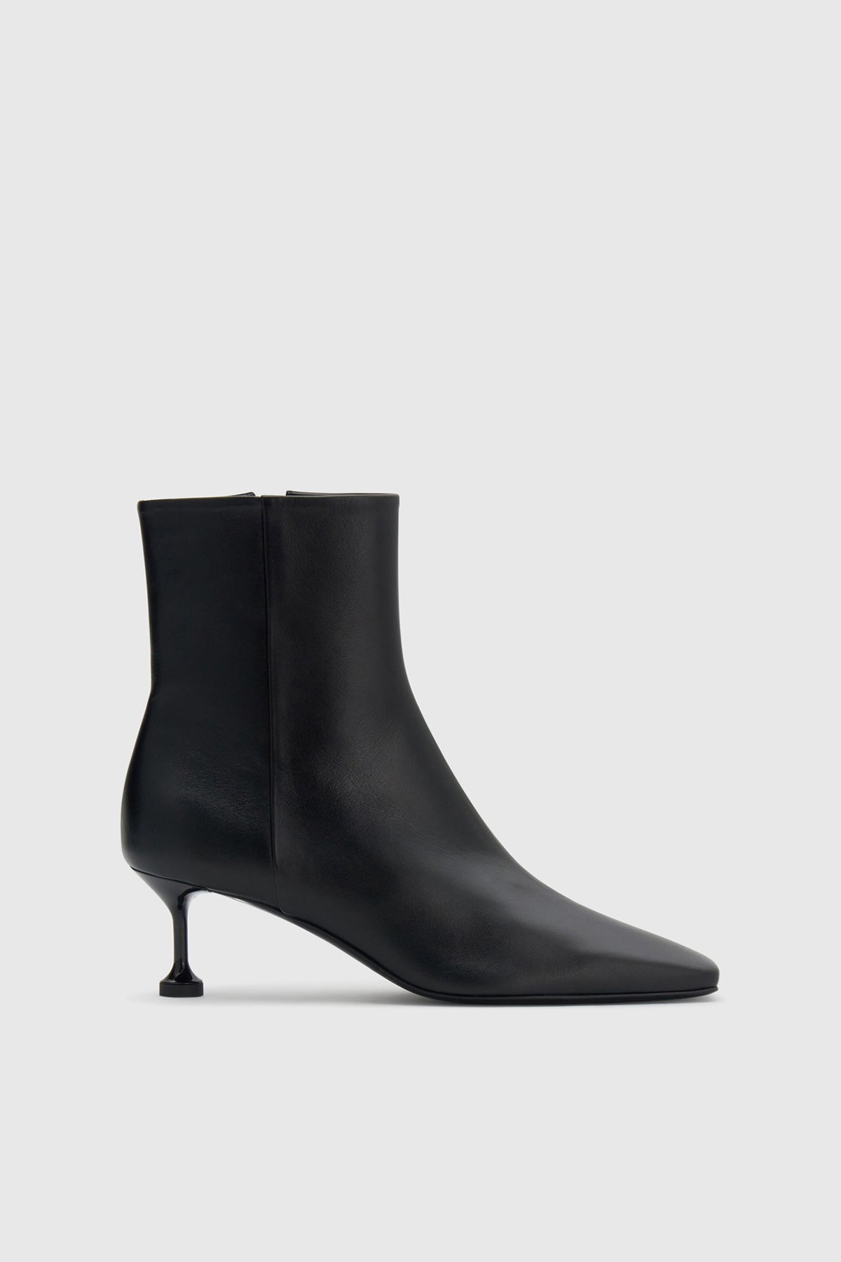 Front view CAMILLA AND MARC Hudson Mid‑Calf Boot in Black Nappa leather, made in Italy.