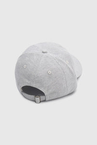 Back view CAMILLA AND MARC Isolde Embroidered Logo Cap in Grey Marle and black with front embroidered artwork.