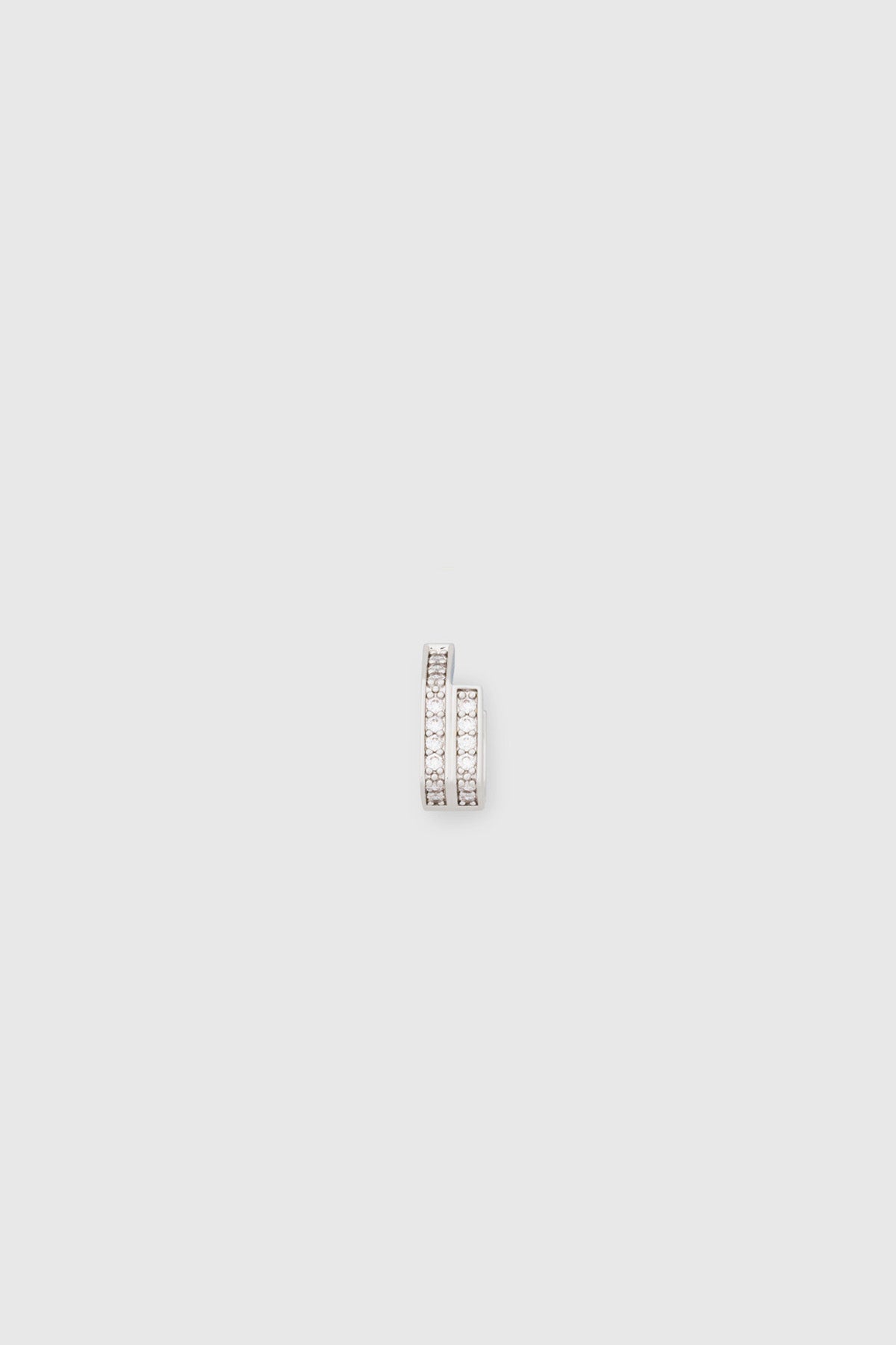 Ghost view CAMILLA AND MARC Leighton Pavé Ear Cuff in silver with geometric double‑row pavé detailing.