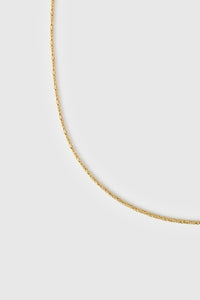 Cropped view CAMILLA AND MARC Logan Necklace finished 18k gold plating.