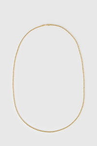 Front ghost view CAMILLA AND MARC Logan Necklace finished 18k gold plating.