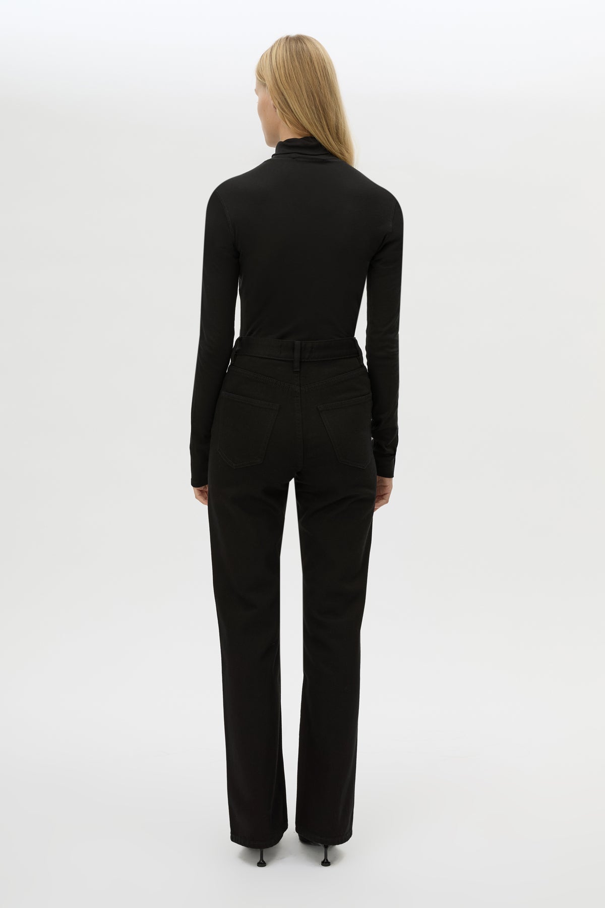 Back view CAMILLA AND MARC Manuela Denim Jean in Black with a straight‑leg fit and classic five‑pocket design.