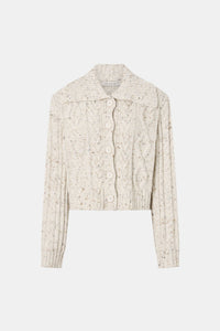 Ghost view CAMILLA AND MARC Oria Knit Cardigan in Marble cable‑knit with relaxed silhouette.
