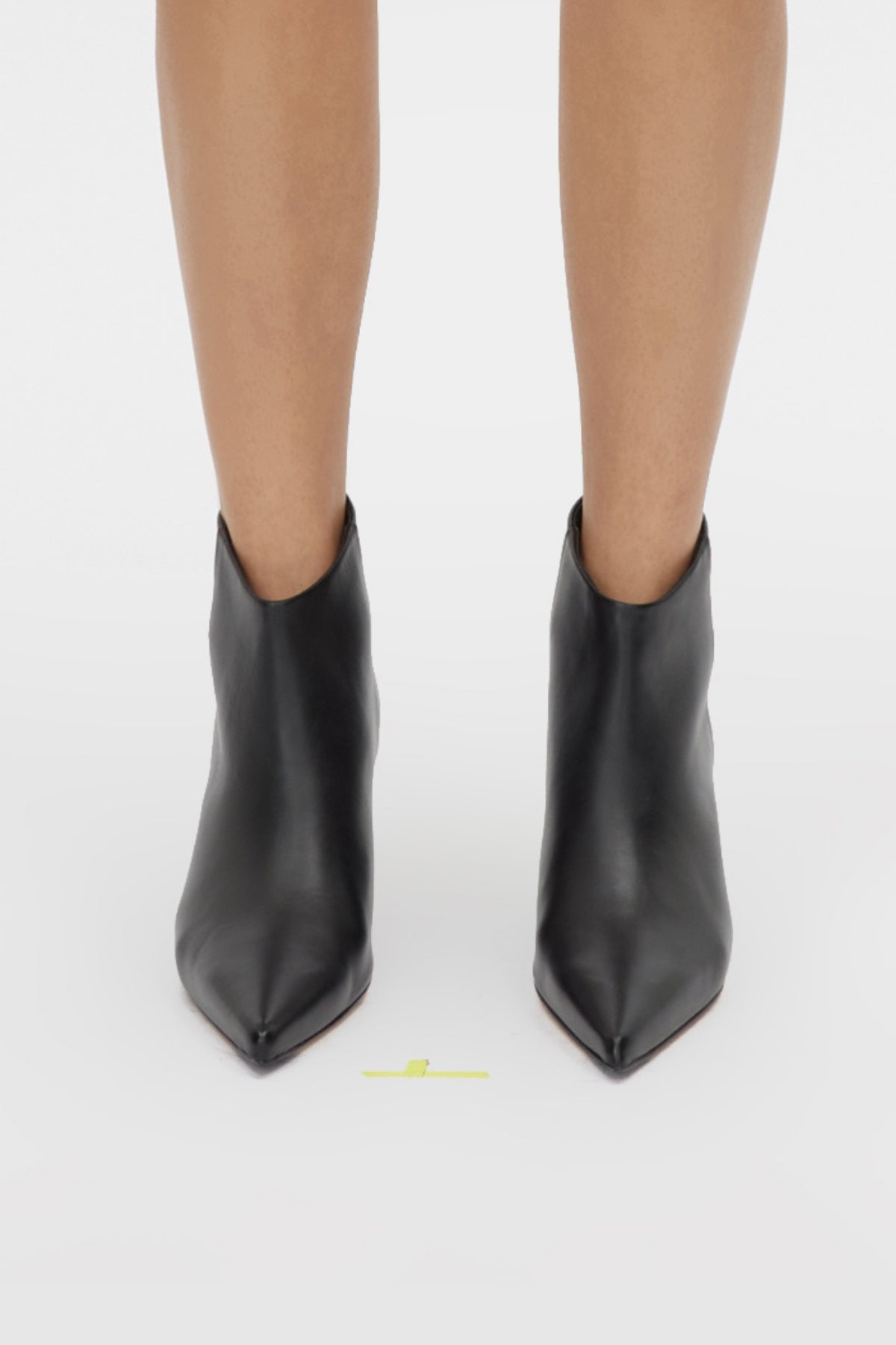 Front view CAMILLA AND MARC Rhys Boot in Black featuring Italian leather and a pointed pump‑boot silhouette.  