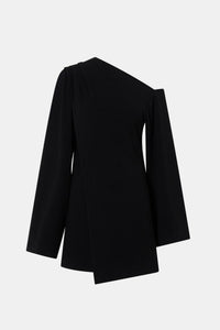 Ghost View CAMILLA AND MARC Serenitas Mini Dress in black with off the shoulder long-sleeves and mini length.