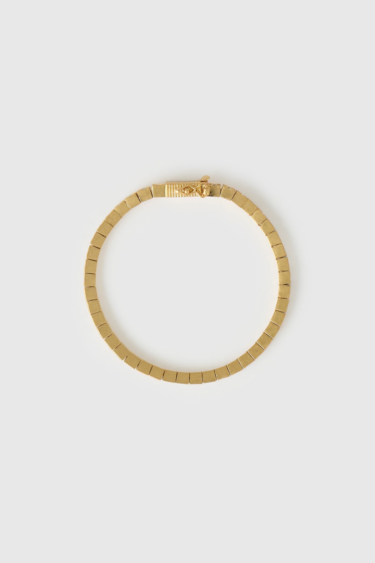Top ghost view CAMILLA AND MARC Sloane Bracelet in Gold finished with 18k gold plating.