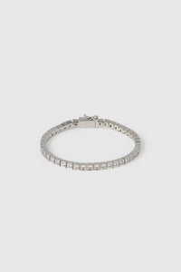 Front view CAMILLA AND MARC Sloane Bracelet in Silver finished with rhodium plating.