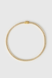 Front ghost view CAMILLA AND MARC Sloane Necklace in Gold with 18k gold plating.