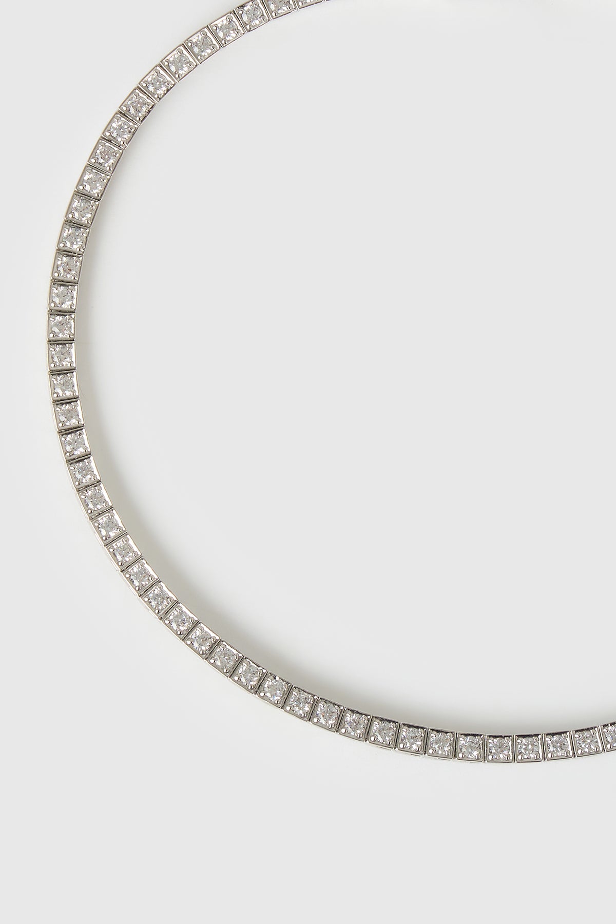 Cropped ghost view CAMILLA AND MARC Sloane Necklace in Silver with rhodium plating.