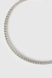 Cropped ghost view CAMILLA AND MARC Sloane Necklace in Silver with rhodium plating.