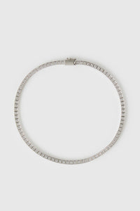 Front ghost view CAMILLA AND MARC Sloane Necklace in Silver with rhodium plating.
