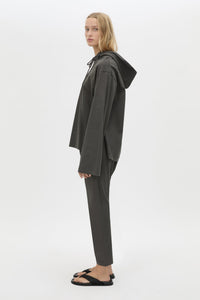 Side view CAMILLA AND MARC Studio Hoodie in Coal with relaxed long‑sleeve design and hooded silhouette.  