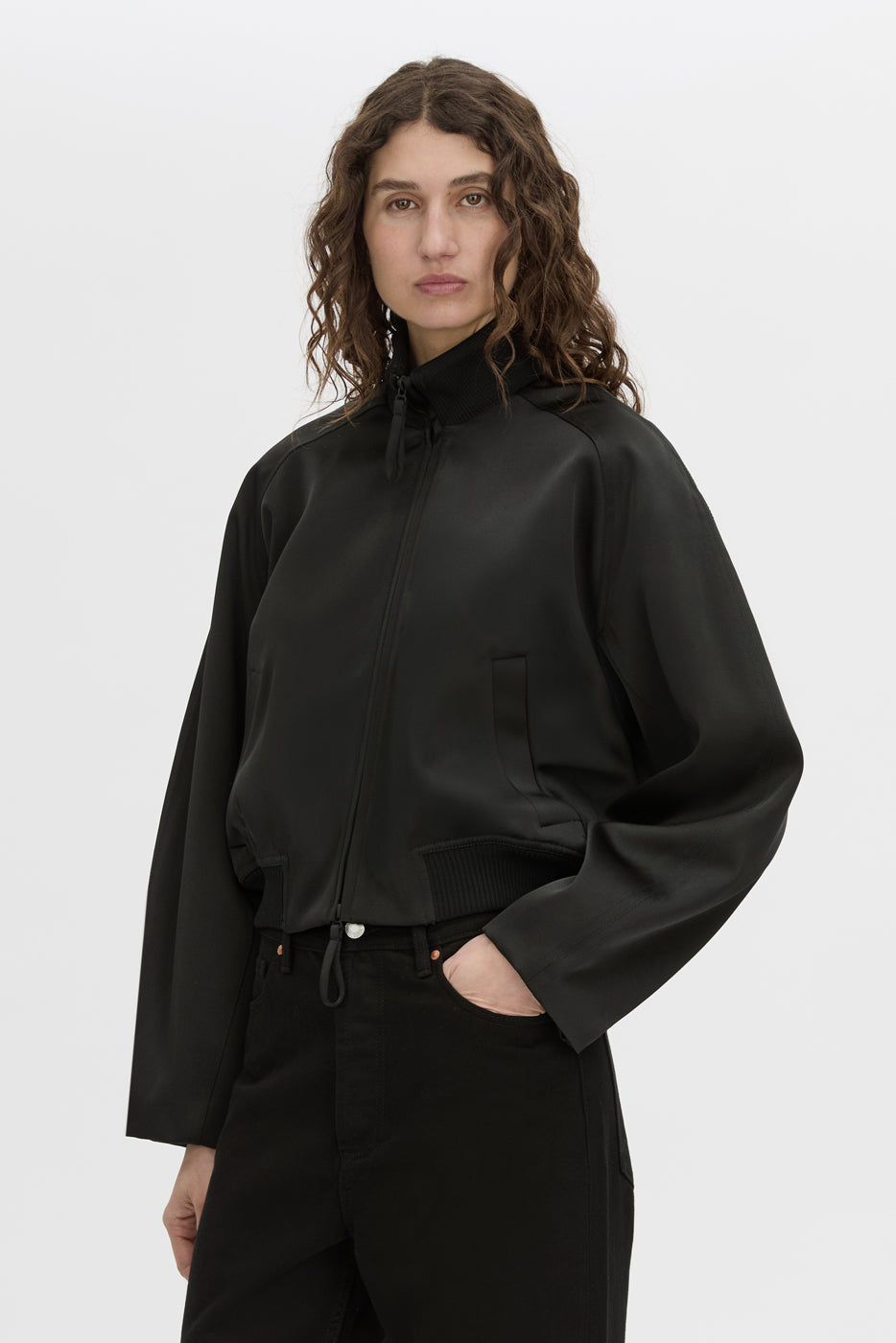 Tamar Satin Bomber Jacket