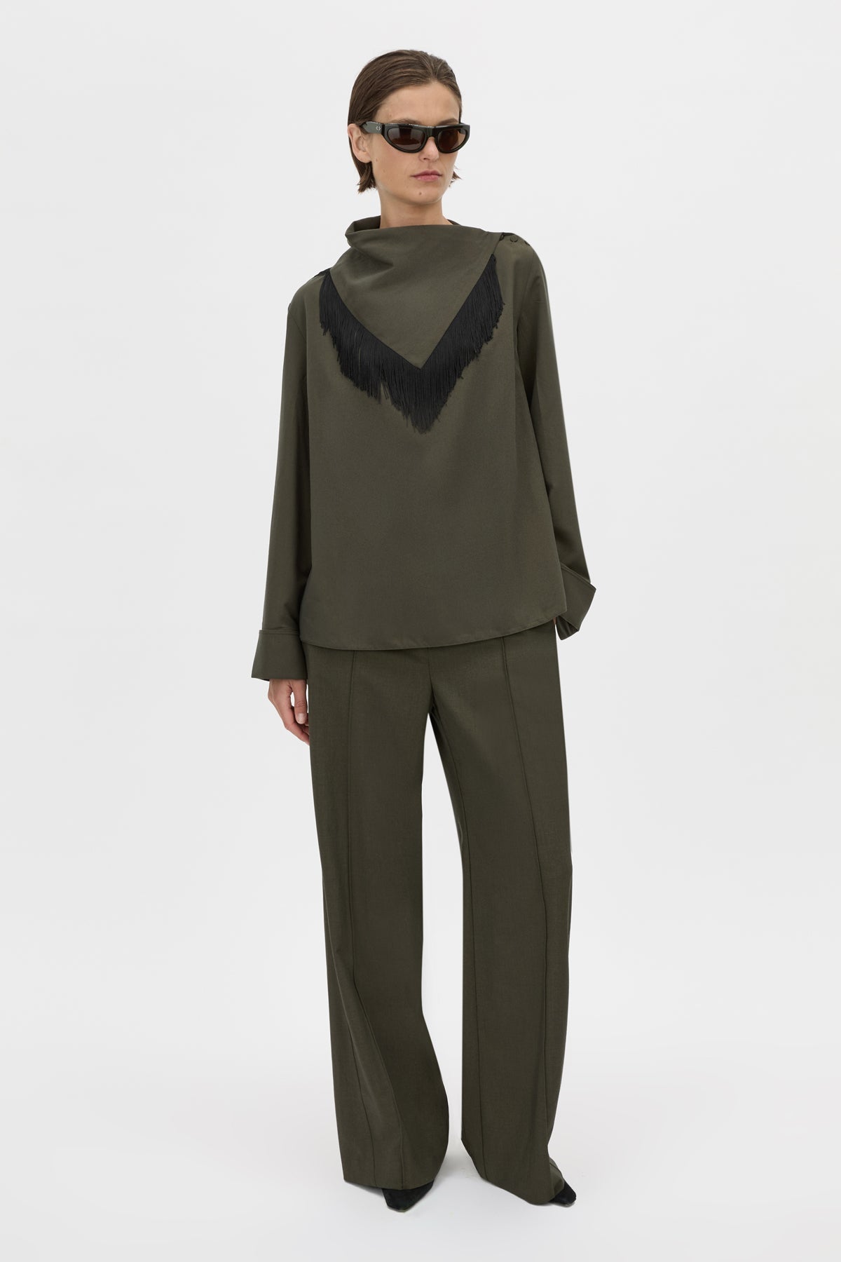 Una Drape Collar Shirt