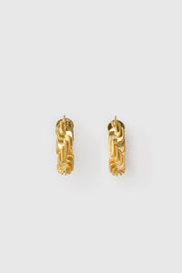 Side view CAMILLA AND MARC Wrenley Hoops with worn‑look 18k gold plating.