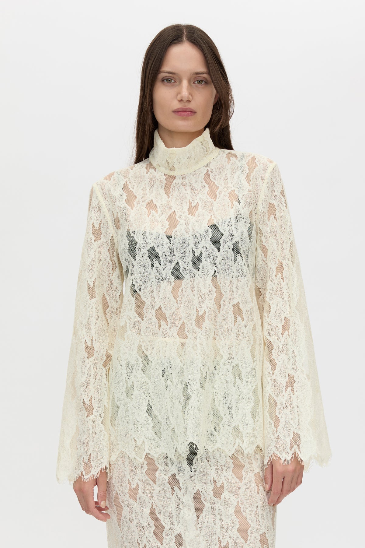 Zemira Long Sleeve Lace Top