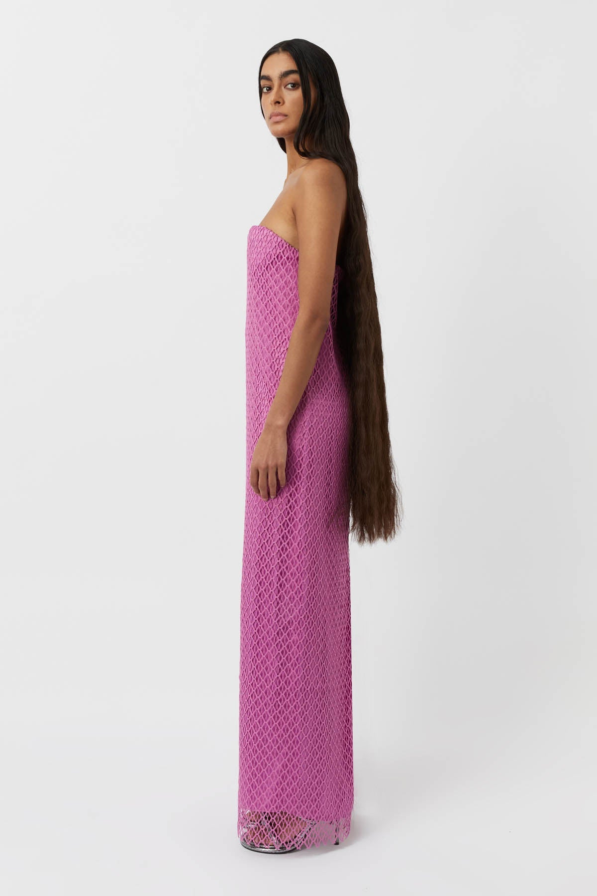 Sinclar Lace Strapless Maxi Dress in Magenta Pink - CAMILLA AND MARC®  Official | C&M – CAMILLA AND MARC