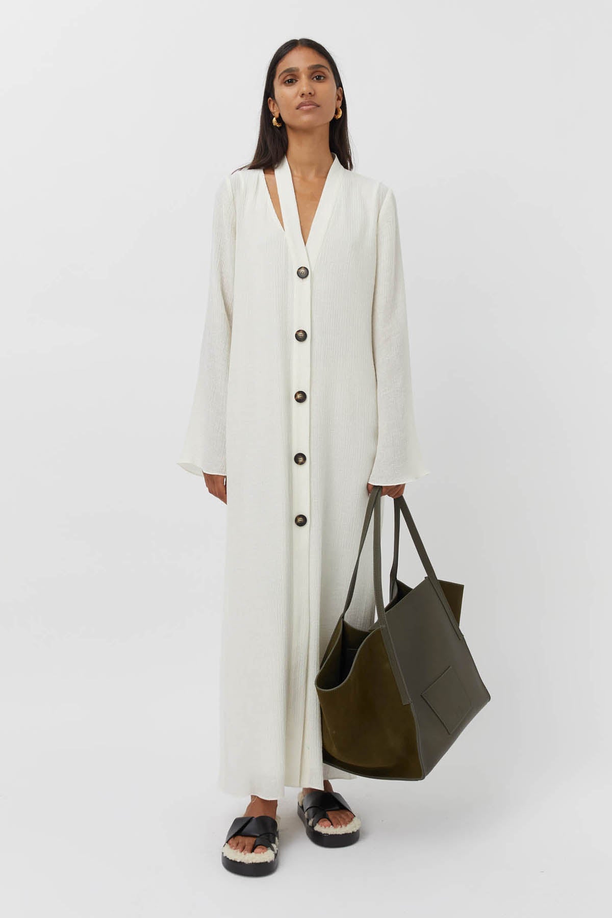 Natalia Long Sleeve Sheer Midi Dress in Cream- C&M |CAMILLA AND MARC  Official  CAMILLA AND MARC - INT